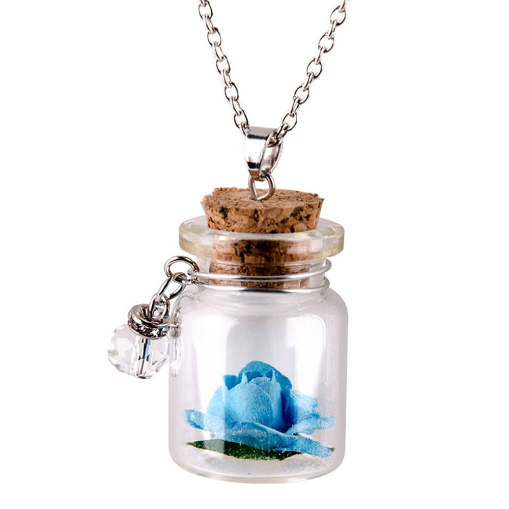 Alloy Metal Butterfly Flower Glass Wishing Bottle Pendant Buy One Get One Free 