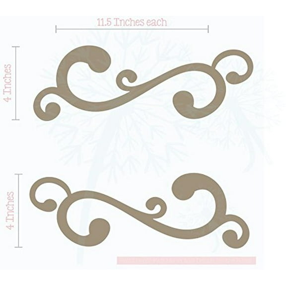 2 Swirl Decals Vinyl Art Wall Sticker Art Home Wall Décor 11x4-Inch Tumbleweed