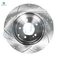thumbnail image 5 of Set of 12 Front 300mm-Rear 284mm Drilled Slotted Brake Disc Rotors-Front 8595-D1444 Rear 8428A-D1445 Ceramic Brake Pad Kit For 2011-2015 KIA Optima, 5 of 10