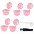 thumbnail image 1 of Coffee Capsule Cup, Coffee Machine Accessory Pink Coffee Filter Cup Reused 5.2x3.5cm Refillable with Spoon Brush for  Series Coffee Machines Pink 5 Capsules+1 Spoon+1, 1 of 7