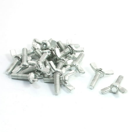 

Uxcell 6mm x 20mm Buterfly Head Male Thread Metal Wing Screws (20-pack)