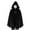 Black, variant on Women's and Men's Hooded Cloak Unisex Velevt Gothic Short Hooded Cloak Cape Funny Solid Color Cloak for Adults Black