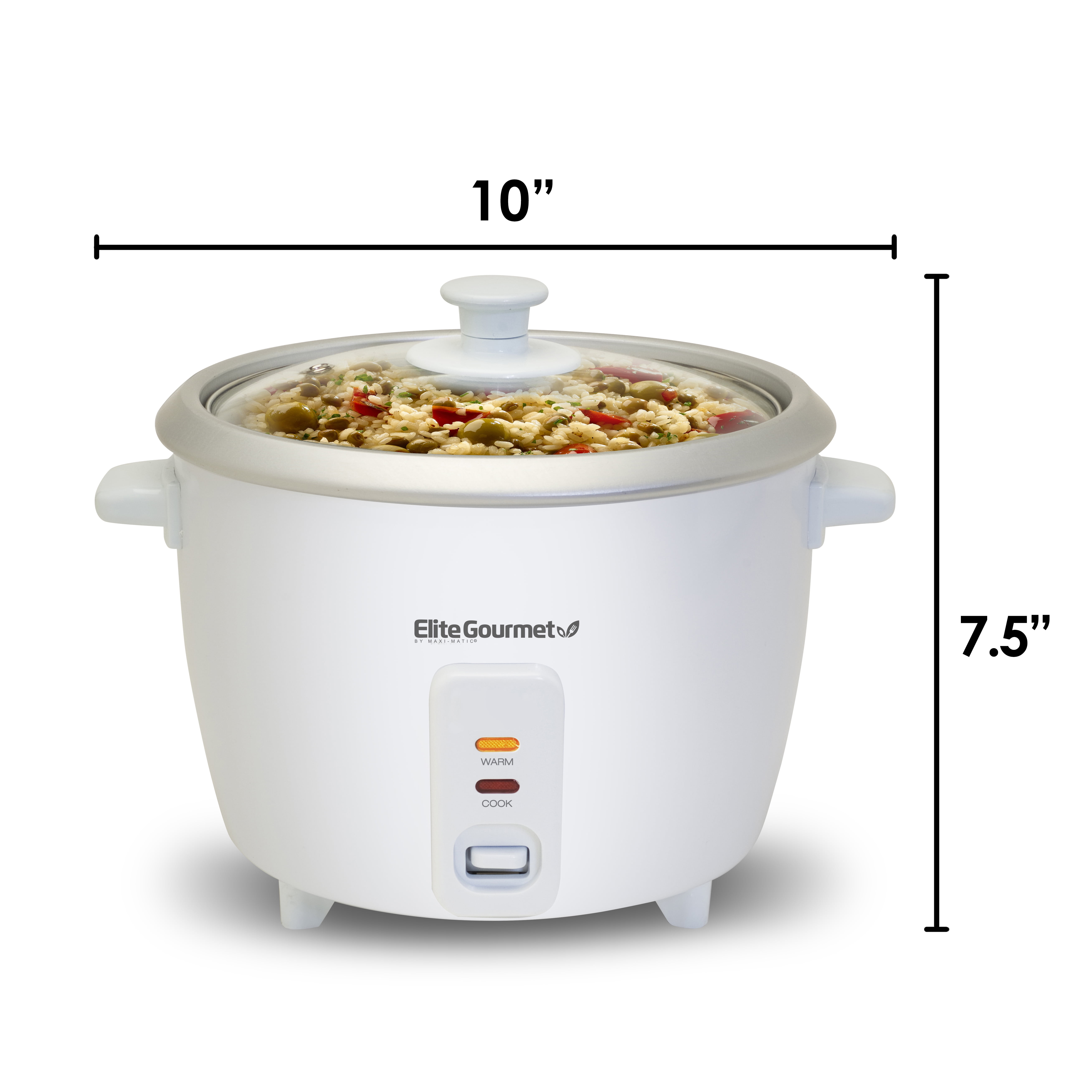 Electric Rice Cooker 3 Cup Kitchen Automatic Glass Lid Cover Measuring Cup Scoop