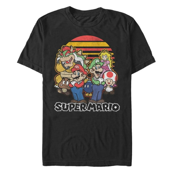 Men's Nintendo Retro Group Shot Distressed Graphic T-Shirt