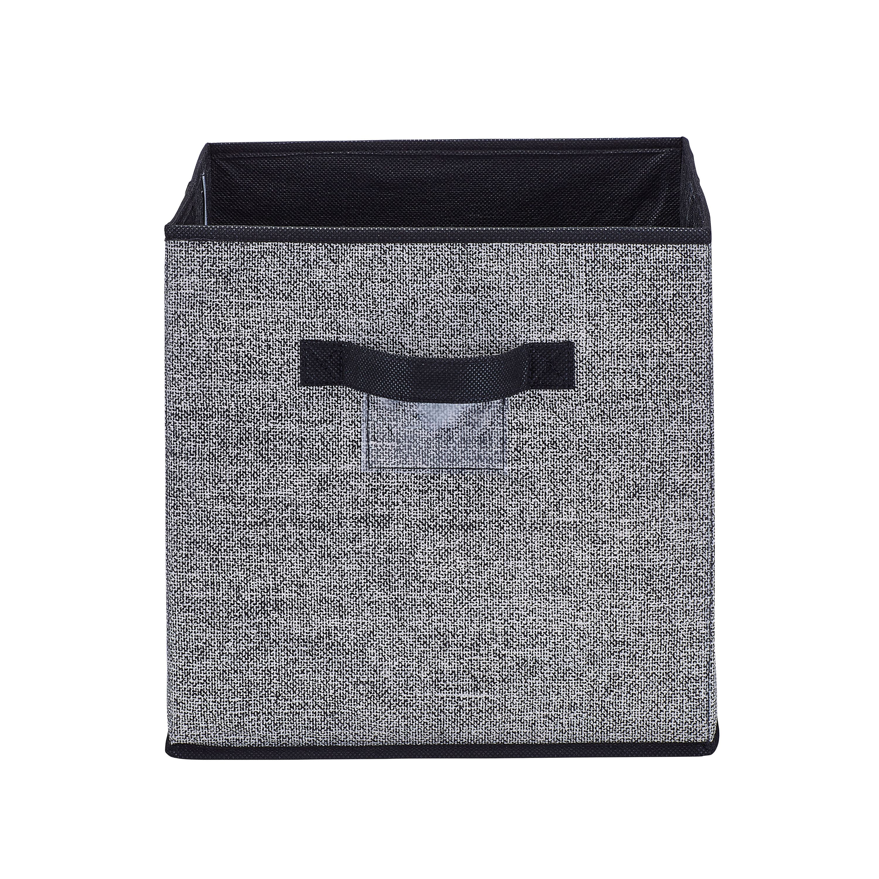 Simplify Collapsible Fabric Storage Basket Cube, Black, 6 Pack