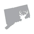 thumbnail image 1 of Connecticut Deer State Sticker Decal Die Cut - Self Adhesive Vinyl - Weatherproof - Made in USA - Many Color and Sizes - buck hunt hunting rifle ct, 1 of 6
