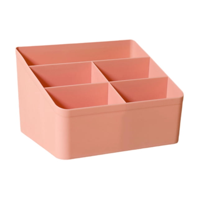 Caja de almacenamiento de escritorio, soporte para control remoto, organizador, portalápices, estuche de almacenamiento de maquillaje, exhibición para Rosa