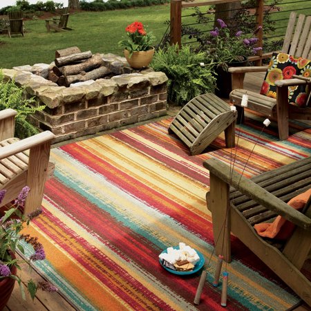 Mohawk Home Avenue Stripe Indoor/Outdoor Nylon Rug, 5' x 8', (Best Outdoor Carpet For Patio)