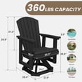 thumbnail image 4 of LOYALICE Adirondack Swivel Glider Chair, HDPE Resin Rocking Glider Chair, Black, 4 of 8