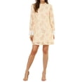 thumbnail image 2 of INSPIRE CHIC Robe Mini Décontractée pour Juniors à Volants, Col Rond, Manches Longues, Dentelle Florale, 2 of 6
