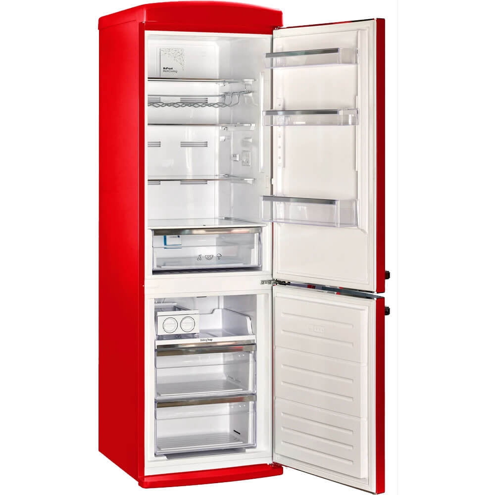 UNIQUE APPLIANCES UGP340LRAC 12 Cu. Ft. Candy Apple Red Counter-Depth Bottom Freezer Refrigerator