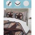 thumbnail image 4 of Texas Star Brown Twin XL Size Down Alternative Comforter,Lightweight Comforter Quilt Bedding Set with Pillow Shams Farmhouse Country Western Brown Wooden Bed Comforter Duvet Insert 68"x98", 4 of 7