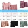 thumbnail image 3 of Women's 2 Piece Modal Loungewear Set Tiered Ruffle Sleeveless Top with High Waist Shorts Soft Breathable Outfit for Summer Green XL(XL), 3 of 5
