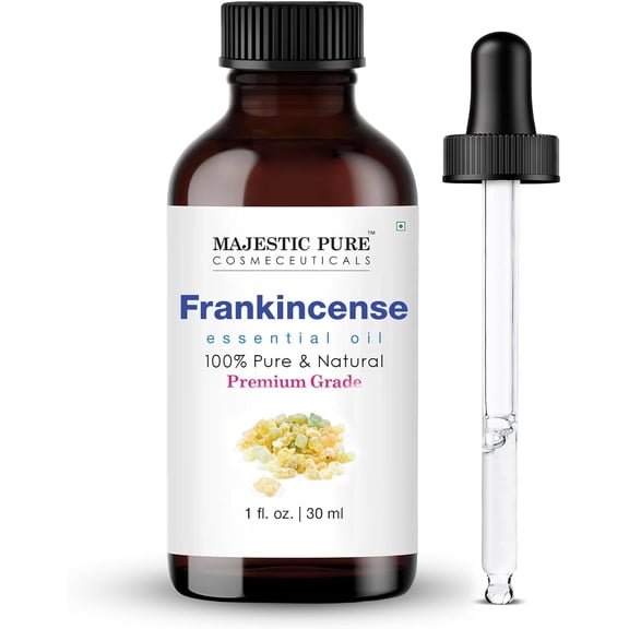 Majestic Pure Frankincense Essential Oil, Premium Grade, Pure and Natural, for Aromatherapy, Massage, Topical & Household Uses, 1 fl oz