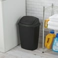 thumbnail image 4 of Sterilite Kitchen Trash Can, 7.5 Gallon Plastic Garbage Bin with Swing Top Lid, Black, 6 Pack, 4 of 8