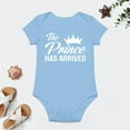 thumbnail image 4 of The Prince Has Arrived - Baby Clothes - Funny Newborn Bodysuit Outfits for Boys Sky Blue-style 6months, 4 of 7