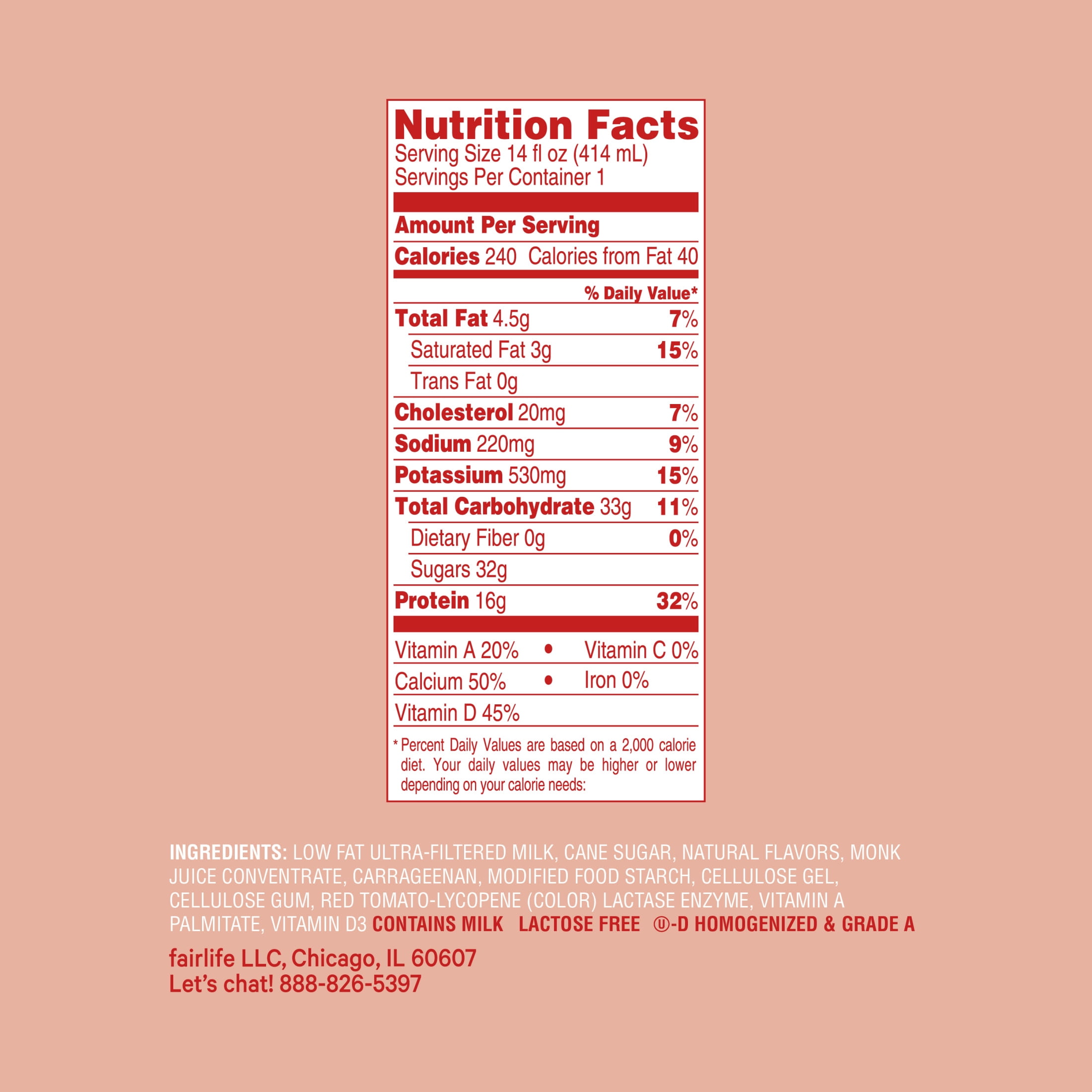 fairlife 2% Reduced Fat Strawberry Ultra Filtered Milk, 14 fl oz