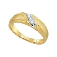 thumbnail image 2 of FB Jewels 10kt Yellow Gold His Hers Round Diamond Solitaire Matching Wedding Set 1/4 Cttw Size 7, 2 of 3
