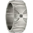 thumbnail image 5 of Stainless Steel Brushed .06Ct Black Diamond Cross 10mm Band (Size 12.5) Made In China sr415-12.5, 5 of 5