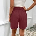thumbnail image 6 of DHFJKG Womens Summer Straight Leg Shorts Casual Elastic Waist Solid Color Loose Fit Comfortable Daily Wear Shorts With Pockets Stylish Bottoms, 6 of 6
