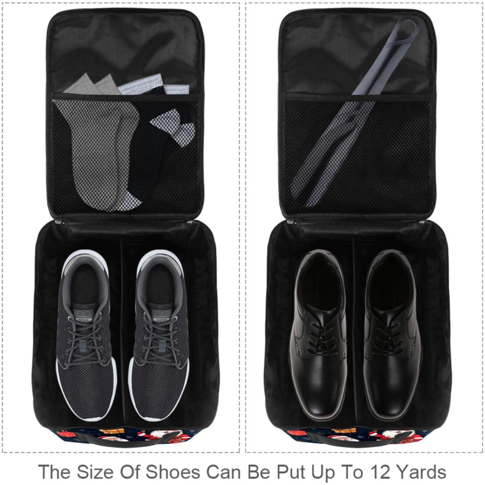 Santa Claus Polyester Shoe Box Organizer, Space-Saving Storage Solution for Shoes, 23x31cm/9x12in