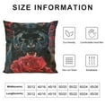 thumbnail image 5 of Autua Black Panther Rose Gothic Art Graphic Decorative Throw Pillow Cover for Home Couch Living Room Bed Sofa 1PC - High-quality Year-round Pillow Case 22x22in, 5 of 5