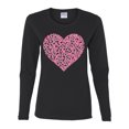 thumbnail image 2 of Wild Bobby, Pink Ribbon Heart, Breast Cancer Awareness, Women Graphic Long Sleeve Tee, Black, Small, 2 of 5