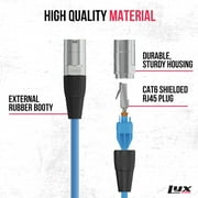 LyxPro 300 Feet Shielded Cat6 Cable, RJ45 Ethercon Cable - Male to Male - Blue