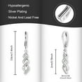 thumbnail image 5 of Lancharmed Silver Plated Stud Earrings,Zircon Pendant Earring Gifts Under 25 Earrings For Women, 5 of 7