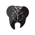thumbnail image 2 of Reloj de pared acrílico silencioso con forma de diente y pegatina para decorar la sala de estar. Negro, 2 of 9