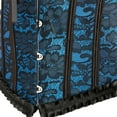 thumbnail image 5 of Corset Tops for Women Floral Lace Corset Bustier Plus Size Overbust Corset Blue 3XL, 5 of 5