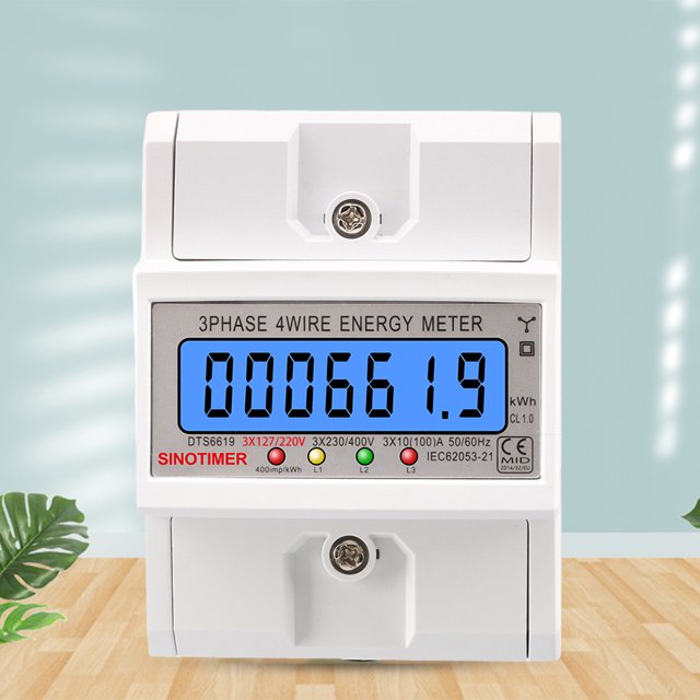 Monitor de consumo de energía del medidor de energía eléctrica 100A de 3 cables de 4 fases para interiores