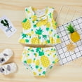 thumbnail image 2 of HESHENG Toddler Baby Girl Pineapple Swimwear Bathing Suit Bikini Outfits Summer Swimsuit Set 18-24 Months, 2 of 7