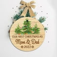 thumbnail image 1 of 5 Pcs Ceramic Ornaments, Our First Christmas As Mom and Dad 2022 BNN549Ov1, Christmas Tree Decorations, Christmas Ornaments 2022, Circle, 1 of 6