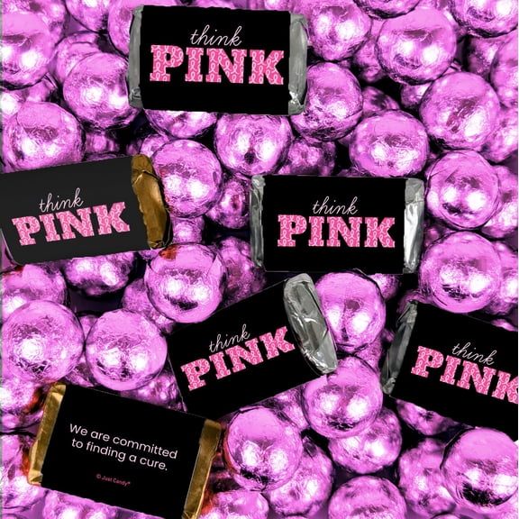 204 Pcs Breast Cancer Awareness Think Pink Hershey's Miniatures and Chocolate Balls (3.24lb)