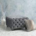 thumbnail image 3 of Ottoman,Grey Velvet Furniture Bedroom Benches Stools, 3 of 10