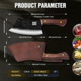 thumbnail image 7 of ENOKING 6.3" Meat Cleaver Chef Knife, High Carbon Steel Kitchen Butcher Knife Hand Forged with Sheath for Home, 7 of 7