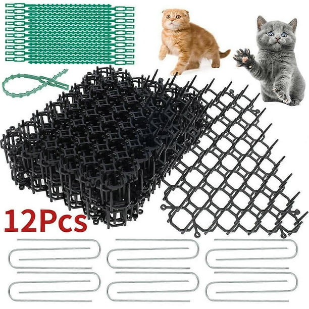 12Pcs 155CM*20CM Garden Prickle Strip Dig Stop Cat Repellent Deterrent Mat Spike Portable Anti-Cat Dog Outdoor Garden Supplies