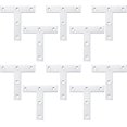 thumbnail image 1 of T-Shaped Brackets, Flat Repair Plate, Stainless Steel Corner Brackets, Straight Flat Fixing Plates for Junction Furniture Fixing Repair (10 Pieces, 80, 1 of 4