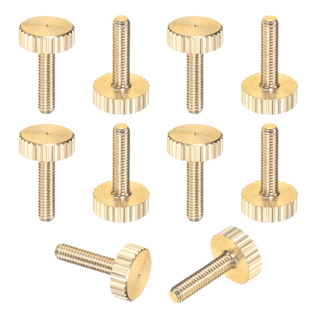 Uxcell Paquete de 10 Tornillos de Mariposa Estriados, M3x12mm Perillas de Cabeza Plana de Latón