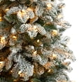 thumbnail image 4 of Nearly Natural Warm White Prelit LED Slim Flocked Fir Artificial Christmas Tree, 5', 4 of 10