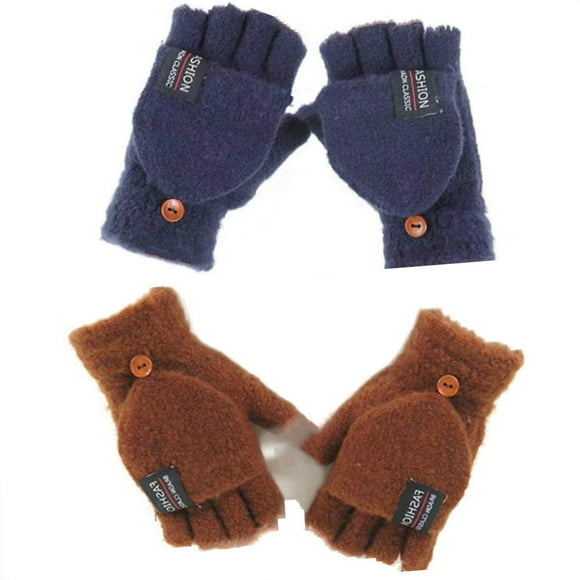 Guantes térmicos USB Kbinter para tejer, cálidos para invierno, paquete de 2