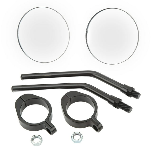 Espejo lateral ajustable para motocicleta Visión clara Ajuste flexible para diámetro interior universal 38 mm Barra de choque para parachoques Moto Negro