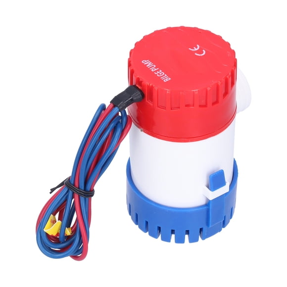 Bomba de achique con interruptor semiautomático de CC, pequeña bomba sumergible eléctrica para drenaje, suministro de energía de 12 V/24 V, 350/500/750/1100 GPH (12 V, 750 GPH)
