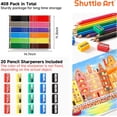 thumbnail image 3 of Colored Pencils Bulk, Shuttle Art 408 Pack Coloring Pencil Set Plus 20 Sharpeners, 12 Assorted Colors, Classroom Pack School Supplies, 3 of 9