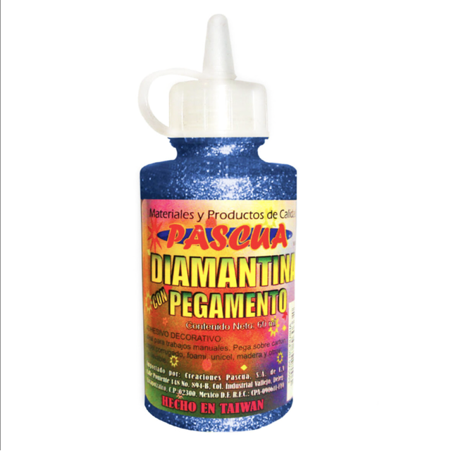Pegamento Glitter con diamantina PASCUA purpurina 60ML para manualidad, escolar y album de Recortes Tarjeta
