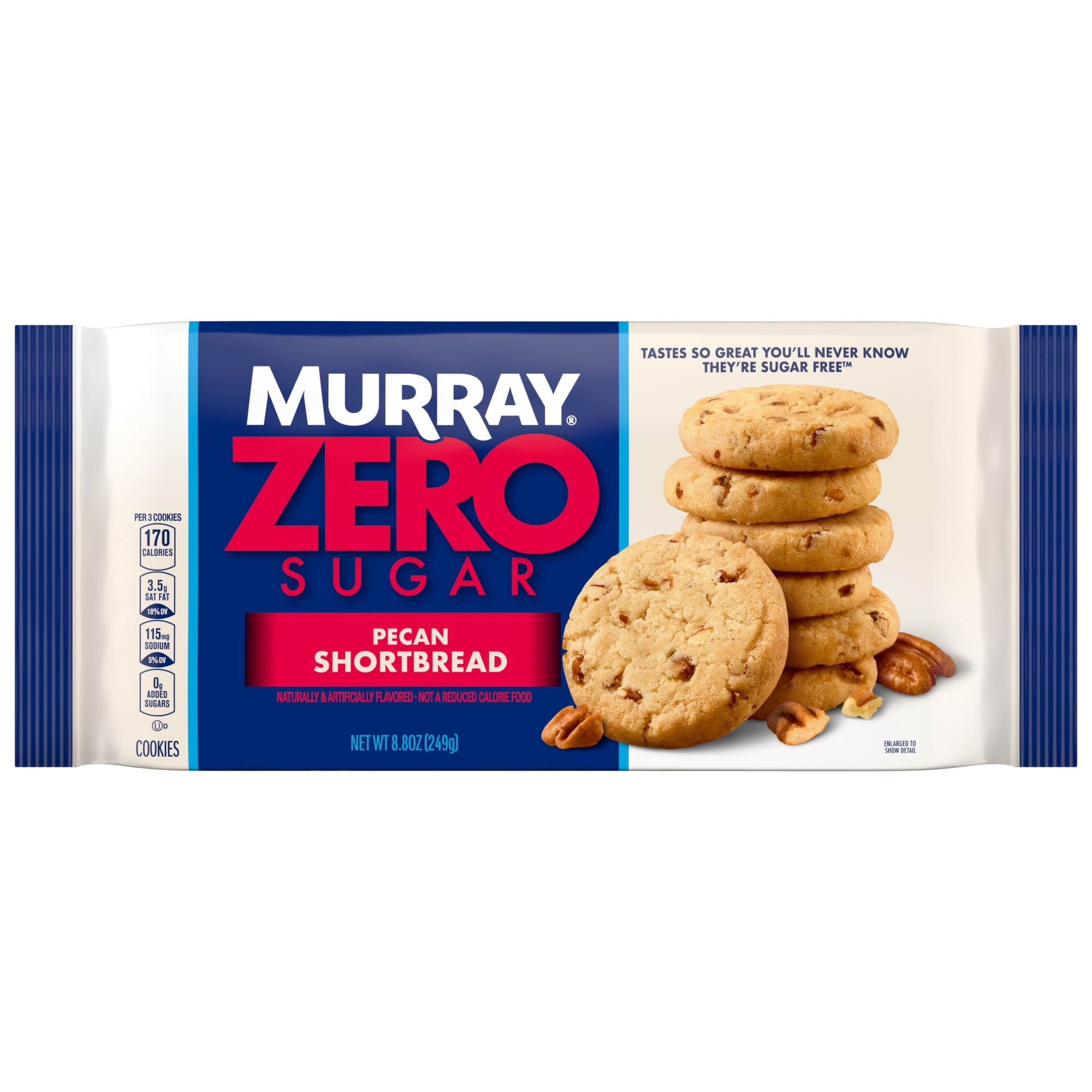 Murray Sugarless Pecan Shortbread Butter Cookies, Sugar Free, 8.8