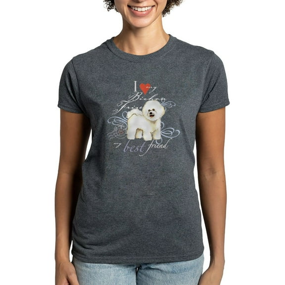 CafePress - Bichon Frise Women's Dark T Shirt - Women's Traditional Fit Dark T-Shirt