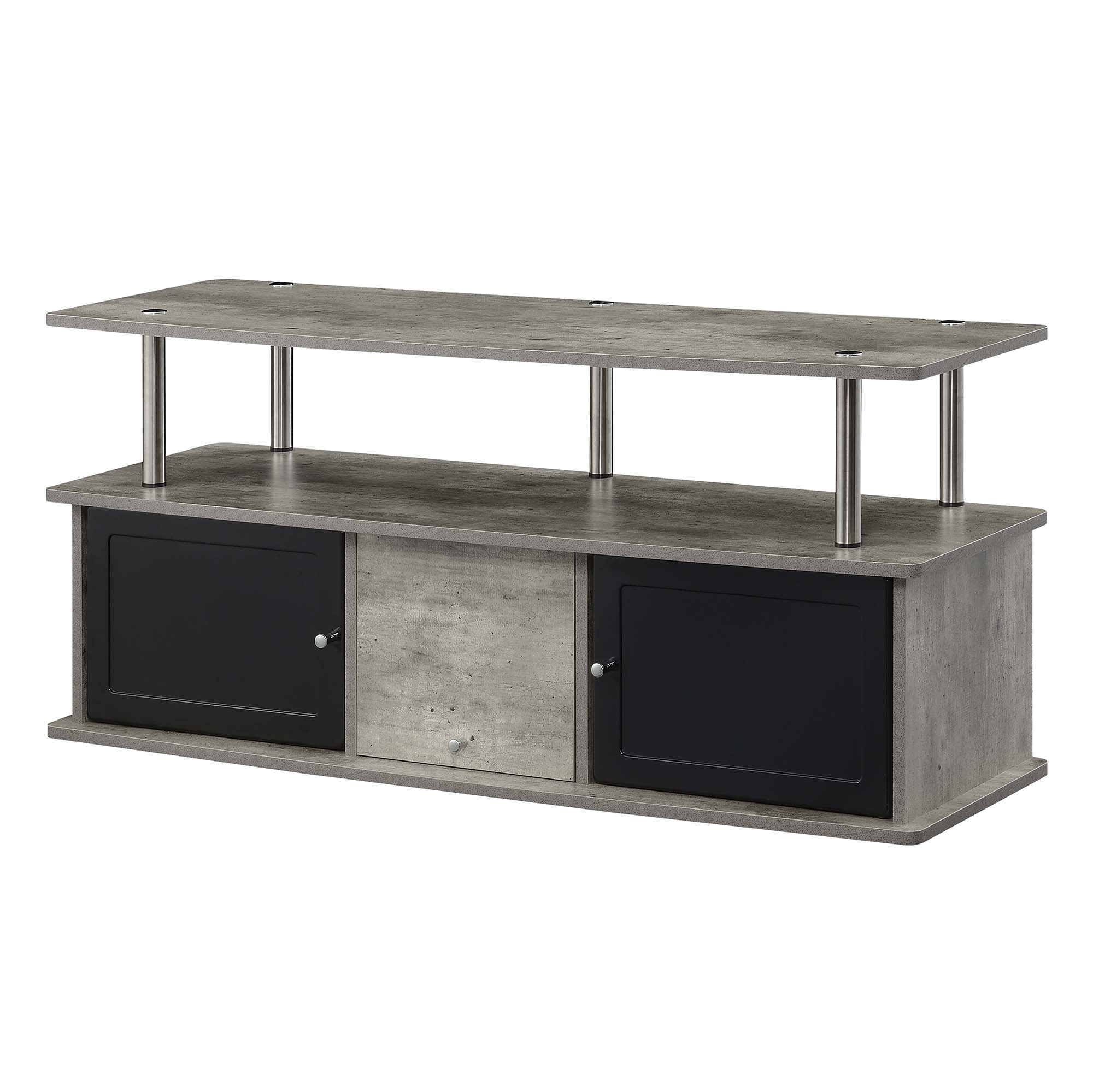 Designs2Go TV Stand with 3 Storage Cabinets and Shelf for TVs up to 55 inches, Faux Birch