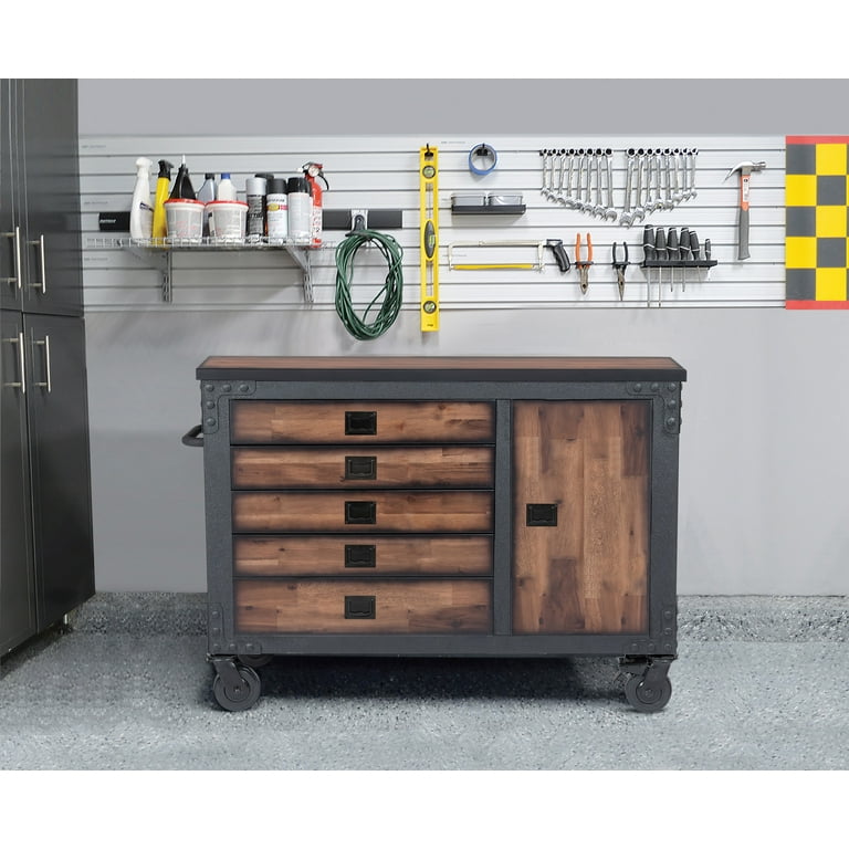 DuraMax 48 in. Large Mobile 5-Drawers Rolling ToolBox with Wood